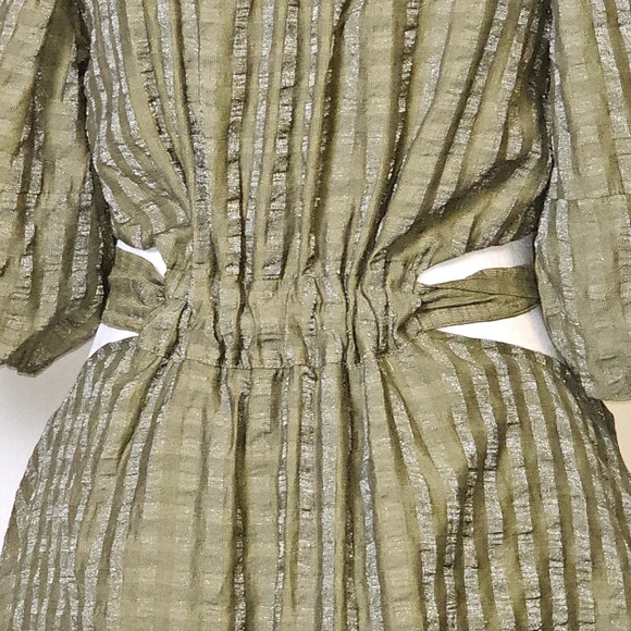 Moon River Womens Plaid Green Mini Dress,w Back Cutouts SZ M - Picture 4 of 16